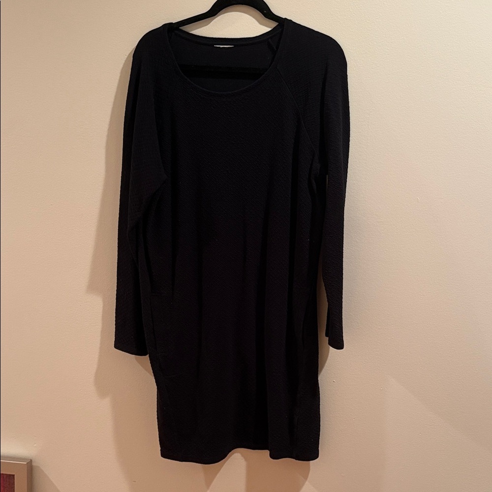 J.Jill Long Sleeve Black Cotton Women's Dress Size Large